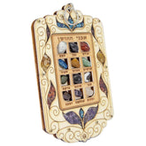 Angled display of High Priest breastplate Hoshen stones